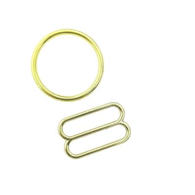 China High quality eco-friendly ring and gold metal bra buckle slider for lingerie and sewing for sale