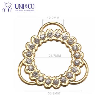 China Nickel Free Bikini Swimwear Connectors Charm Metal Crystal Rhinestone Buckle For Swimwear Chain Buttons for sale