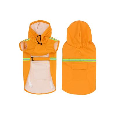 China Wholesale Cheap Viable Cute Portable Reflective Pet Pu Raincoat Rain Waterproof Leather Jackets With Hood Dog Clothes for sale