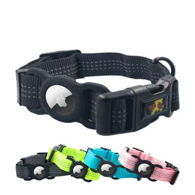 China New Fashion Selling Amazon Airtag Dog Cat Anti-lost Safe Collars Reflective Warm Nylon Tracker Case for sale