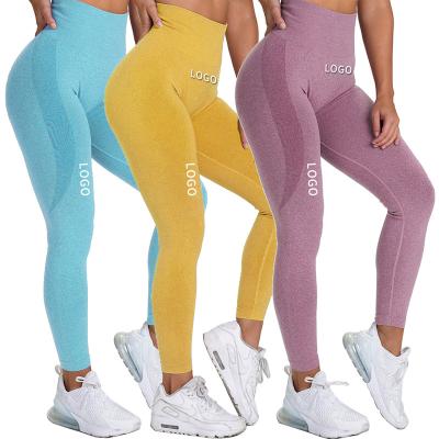 China Breathable Custom 14 Color Seamless Workout Waisted Gym Leggings Crac! crack! high butt yoga for women for sale