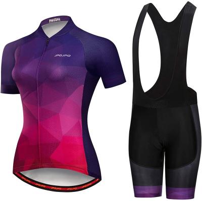 China Breathable Women's Cycling Tank Top + Shorts Short Sleeve Padded Cycling Shirts Bike Clothing Bicycle for sale