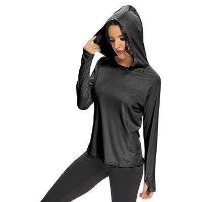 China Lightweight Anti-Wrinkle Women's Long Sleeve Shirt Hoodie UPF 50+ Sun Protection T-Shirt Swimming Fishing Running Rise for sale