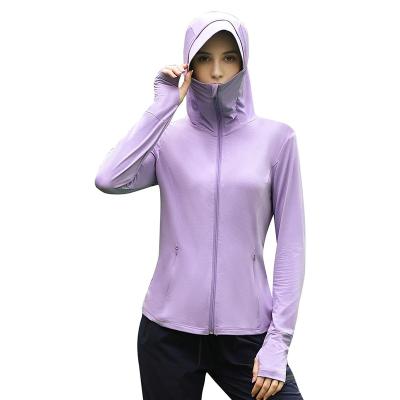 China Anti-Wrinkle Women's Full Zipper Sun Protection Hoodie Jacket Packable UPF 50+ Outdoor Hike Shirts With Zipper Pockets for sale