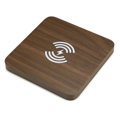 China Mobile Phone Wireless Charger For Phone CE FCC Certification High Density Synthetic Fiber Wooden Wireless Charger With Digital Time Display for sale