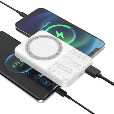 China Hot Selling Wireless Charging Fast Charging Wireless Power Bank With Stand Portable Power Bank With LED Light Logo Customized Wireless Charger for sale