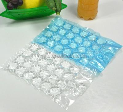 China Blue LDPE Ice Cube Bags Waterproof Self Sealing Disposable Beverage Wine Bags 24 Cubes for sale