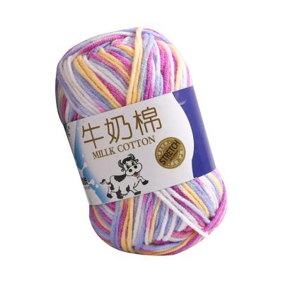 China Wholesale 5 Ply Abrasion-Resistant Hand Knitting Weaving Acrylic Dyed Milk Knitted Cotton Yarns Crocheting Fancy Blended Yarn for sale