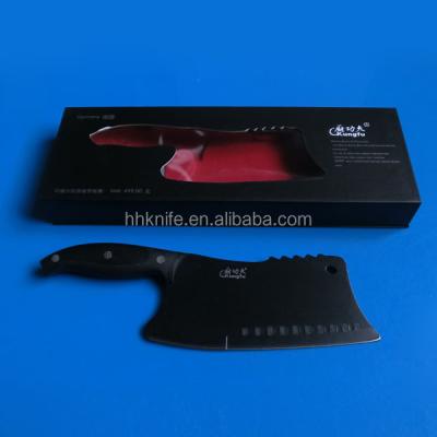 China Sustainable Stainless Steel Meat Knife / Cleaver With Black Plastic Handle for sale