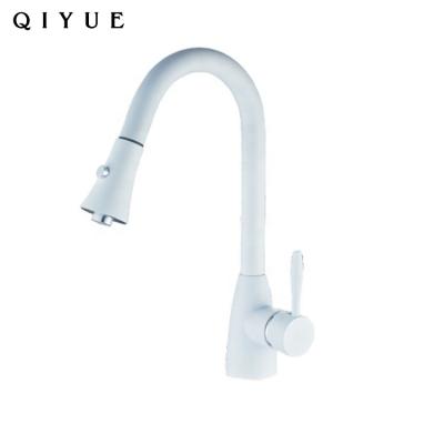 China Electric modern single handle cupc kitchen faucets white color kitchen faucet with sprayer, water taps for kitchen for sale