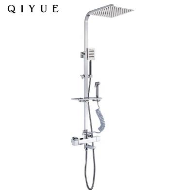 China With sliding bar new wall mounted stainless thermostatic thermostatic rain shower with waterfall for sale