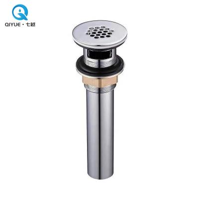 China Hot Sales Eco-friendly Chrome Plated Bathroom Sink Drainer , Brass Waste Drain For Public Basin With Overflow for sale