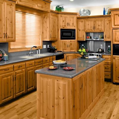 China Environmentally Friendly Customized Natural Maple Shaker Laminated Hanging Wooden Kitchen Cabinets With Marble Countertops for sale