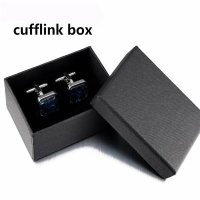 China Black Recycled Materials With Custom Luxury Small Logo Gift Wrapping Tag Ring Cufflink Box Gift Packaging for sale