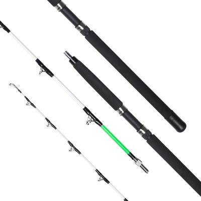 China HONOREAL MAKRUB White Solid Sea BOAT II Two Piece Bass Heavy Action Two Sections Spinning Fishing Rods for sale