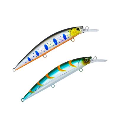 China ABS Plastic HONOREAL HNTG010 110mm 39g 0-3M Sinking Hooks Glow in Dark Holographic Tape Minnow Lures Fishing for sale