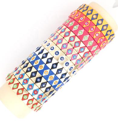 China 2020 BOHEMIA Moyamiya Alloy Enamel Tile Bracelet Mix Drip Oil Evil Eye Devil's Eye Men and Women Bracelet for sale