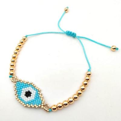 China BOHEMIA moyamiya miyuki sead beads evil eye charm gold filled jewelry pulsera for sale