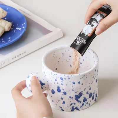 China Nordic Creative Viable Couple Ceramic Cup Custom Reusable Bubble Tea Cup Personalized Water Cups Coffee Mugs 400ml for sale