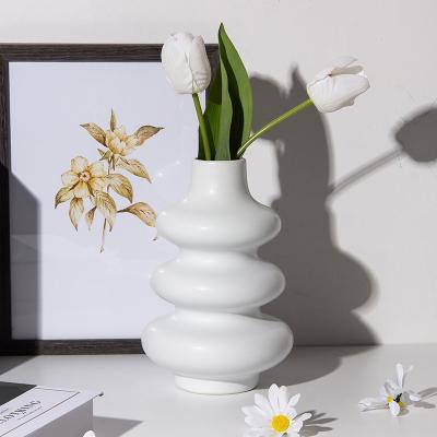 China Wholesale Modern Hot Selling Vase Decoration Nordic Unique White Ceramic Vase for sale