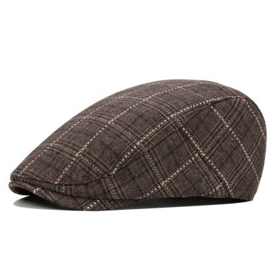 China Wholesale fashion high quality custom made sport picture cotton hats plaid military berets for men for sale