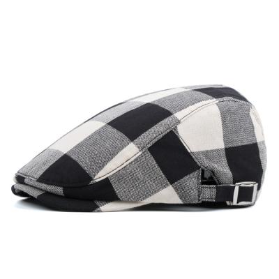 China Wholesale Custom Picture Cotton Unisex Adjustable Plaid Newsboy Ivy Gatsby Cabbie Driving Beret Flat Hat Dad Hat for sale