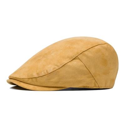 China Flat Newsboy Ivy Cap With Custom Logo High Quality Wholesale White Character Mens Beret Hat Suede Hat for sale