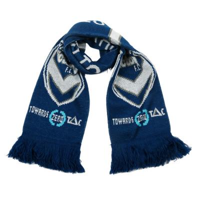 China Acrylic Sport Team Football Fan Scarf Custom Football Hood Fans Team Scarves Wholesale Custom Jacquard Knitted Scarf for sale