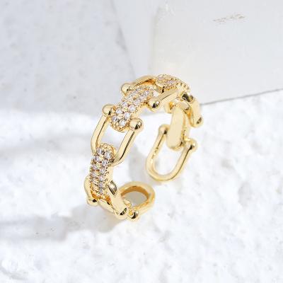 China Luxury Micro Ring Female Open Niche Light Diamond Ring Fashion Personality Index Finger Chain CLASSIC for sale