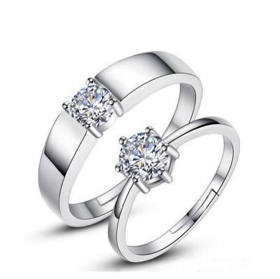 China CLASSIC Classic Couple Rings For Women Men's Fashionable CZ Stone Wedding Lovers Ring Jewelry Romantic Valentine's Day Present Ring Accessory for sale