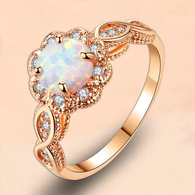 China Other Women Heart Cutout Exquisite Faux Stone Opel Rings Fashion Accessories Women Wedding Rings Luxury Romantic Anniversary Gift for sale