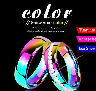 China Other Fashion Color Couples Ring 6mm Changeable Zircon Ring Luxury Wedding Jewelry Rings For Women Party Birthday Gift Wholesale for sale