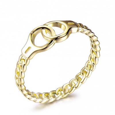 China Other Tasty Chain Ring Simple Stackable Midi Rings Ring White Gold Filled Thin Handcuff for Women Minimalist Jewelry for sale