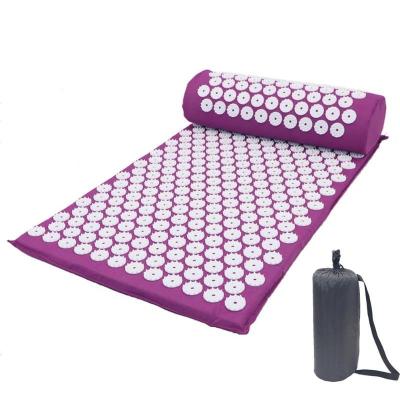 China Neck Waist Pain Relief Massager Cushion Yoga Mat Acupressure Relieve Stress Back Body Pain Spike Mat Acupuncture Massage Yoga Mat with Pillow for sale