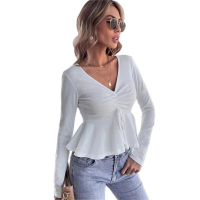 China Anti-wrinkle quality long sleeve ladies long sleeve shirt ladies shirt women premium loose shirts for sale