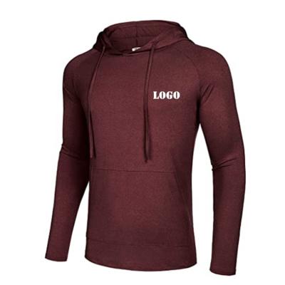 China 2021 Autumn Men's Long Sleeve V-Neck Pullover Hooded Anti-wrinkle V-Neck Pullover Fitness Gym Sports Sweatshirt Lightweight Sporty Workout for sale