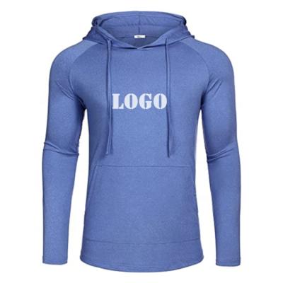 China Custom Anti-Wrinkle Mens Workout Hoodie Muscle Gym Sport Sweatshirt Long Sleeve Lightweight V-Neck Pullover V-Neck Pullover With Pocket for sale