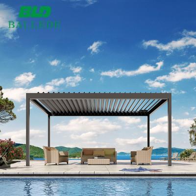 China Modern Pergola Opening Patio Louvered Cover Balcony Roof Waterproof Aluminum Canopy for sale