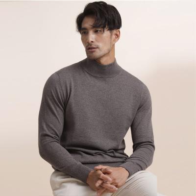 China Breathable Machine Washable Cotton Cashmere Semi Turtleneck Winter Trim Basic Mens Knit Sweater for sale