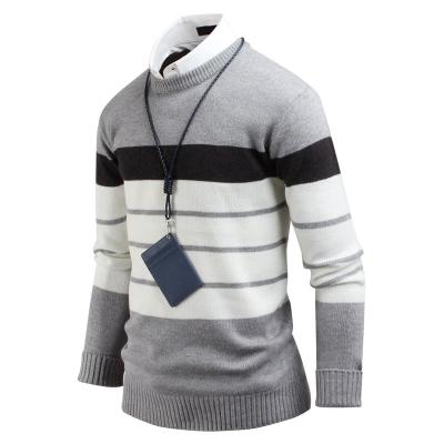 China Breathable Pullover Sweaters Winter Pullover Sweaters Mens Slim Fit Striped Casual O-neck Sweater Knitwear For Men for sale