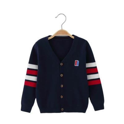 China Wind Knitted Striped Wind Knitted Sweater Boys And Girls College Autumn Cardigan Baby Jacket Breathable Children School Uniform for sale