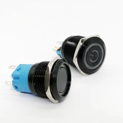 China Shell Of 16mm 19mm Metal Button Black Red Blue Switch With LED Waterproof Switch Customized for sale