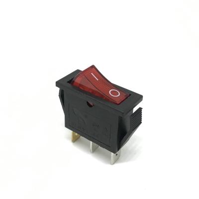 China Factory Wholesale Electrical Equipment Red Led Spst 3 Pin Lamp Rocker Switch On/Off for sale