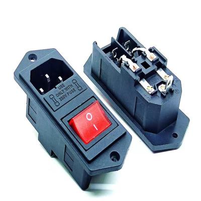 China Residential / General Purpose Medical AC Power Outlet with Double Fuse and Rocker Switch IEC On-Off Connector for Medical Equipment for sale