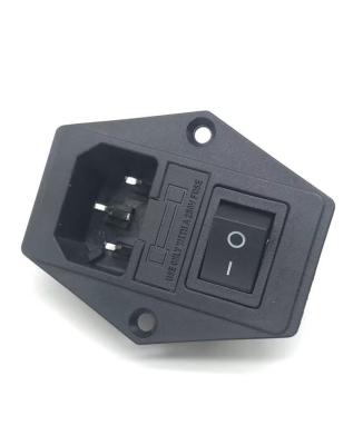 China Residential / General Purpose AC Socket Panel Socket With Fuse And Rocker Switch AC Power Connector for sale