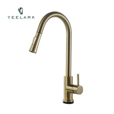 China High Quality Sense Faucets Auto Wash Smart Touch 360 Degree Rotating Touchless Brushed Gold Kitchen Faucet Faucet for sale