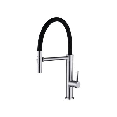 China Thermostatic 360 Swivels Stainless Steel Installation Faucets Easy Spray Sink Single Handle Pull Out Kitchen Faucet for sale