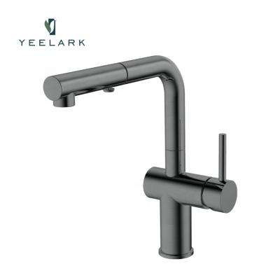 China Commercial Thermostatic Faucets Hose 2 Function Spray Water Faucet 304 Stainless Steel OEM Pull Out Kitchen Mixer Tap for sale