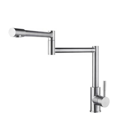 China Low MOQ Thermostatic Faucets Folding Modern Wall Mounted Kitchen Pot Filler Water Taps Mixer Taps for sale