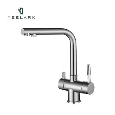 China Metered Drinking Faucets Filtration Kitchen Faucet 3 Way Sink Mixer Tap Faucets For Water Purifier for sale